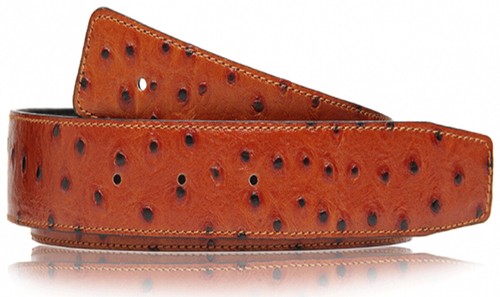Straussenleder cognac braun - straussenleder,